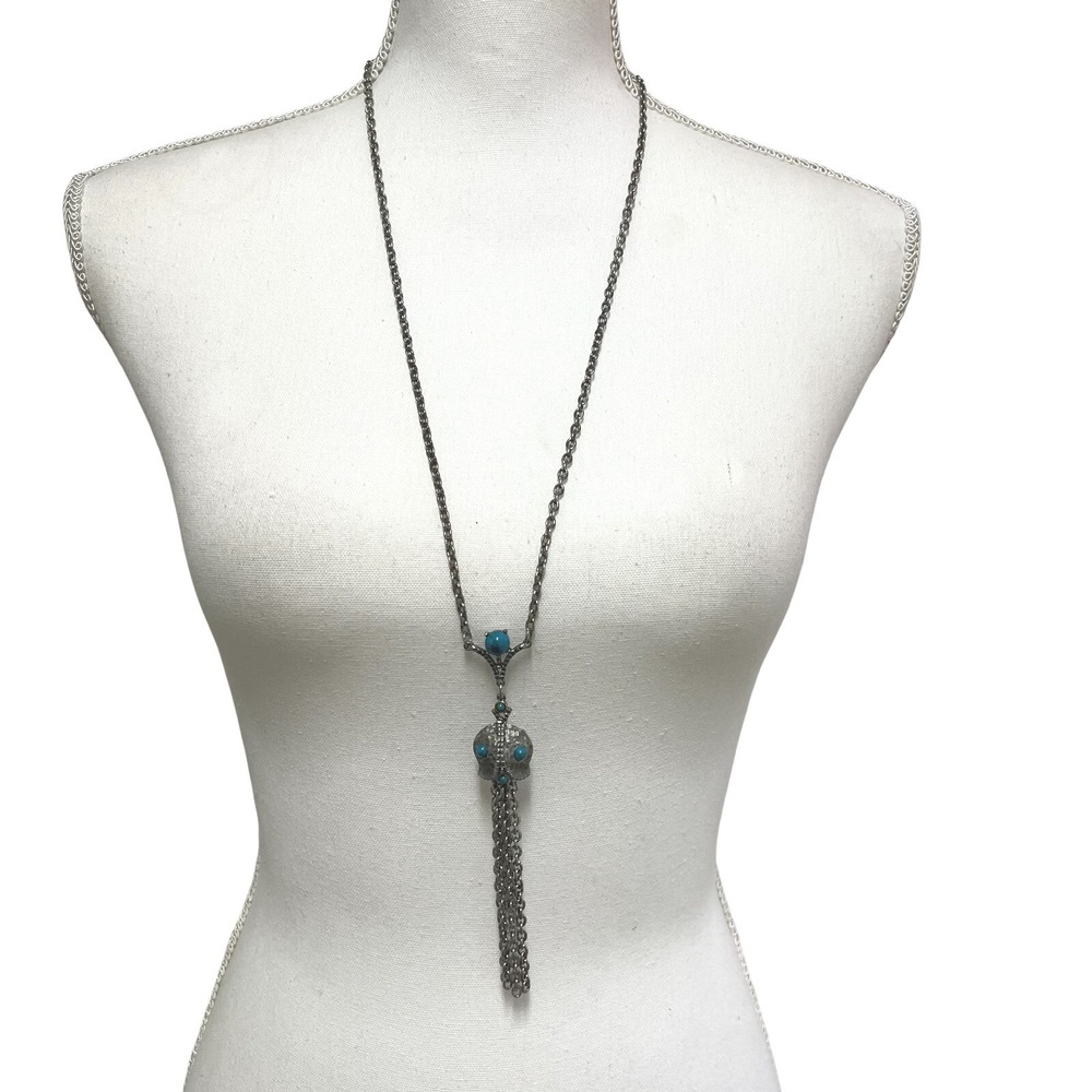 Vintage Silver Tone Octopus Jelly Fish Sea Life Necklace Unique Quirky
